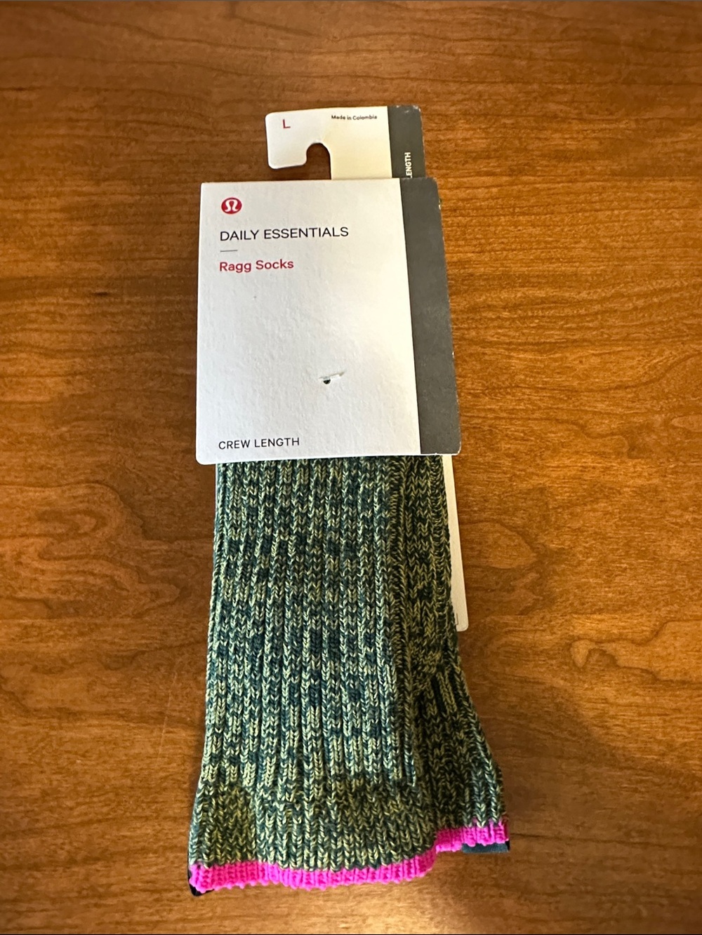 Lululemon ragg socks size L crew length NWT